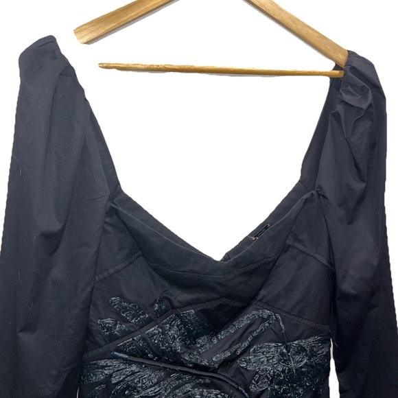 JOHANNA ORTIZ dress mini black sz 8 long sleeve Magic Touch embroidered raffia - Picture 5 of 15